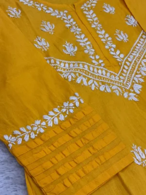 DARK YELLOW COLOUR HAND EMBROIDERD
